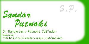 sandor putnoki business card